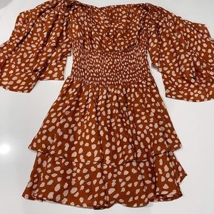 Forever 21 burnt orange polka dot dress